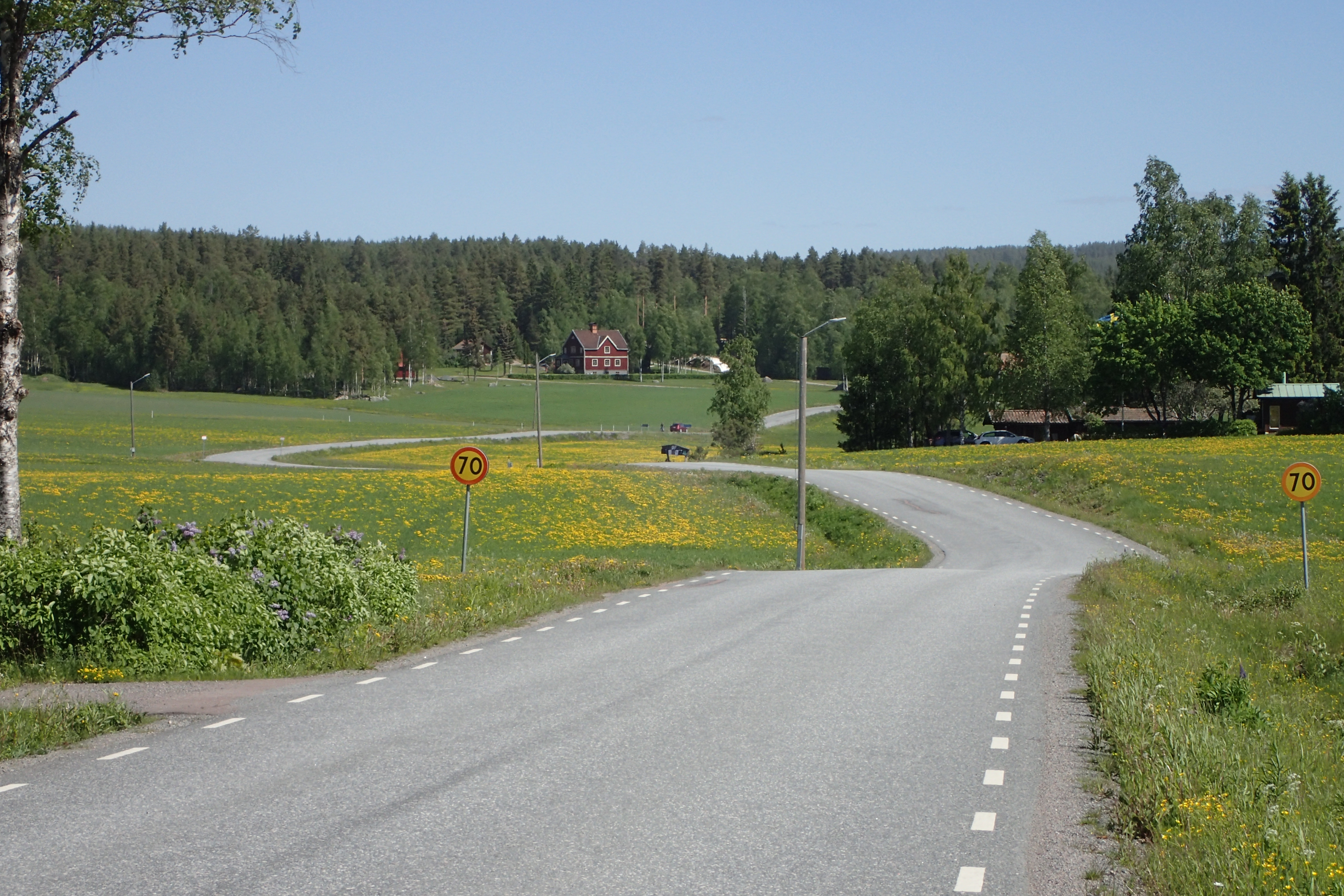 typische Straße in Schweden