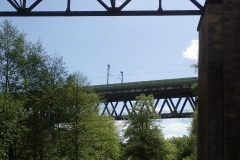 zwei Eisenbahnbrücken über die Fulda